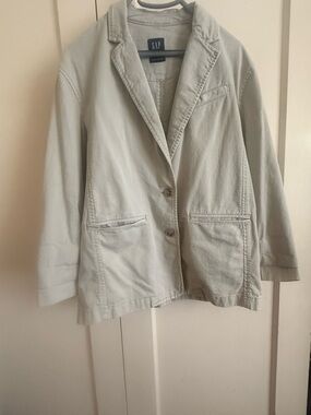 GAP Women's Light Tan Cotton Blazer Jacket